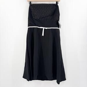 Y2K Vintage Twee DBY Dress Juniors Size 13/14 NWT Black White Strapless Coquette